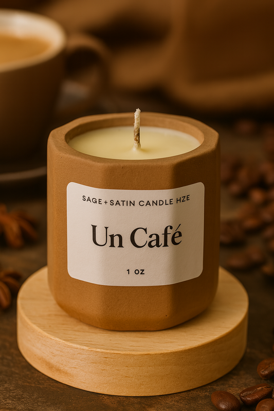 Un Cafe mini candle