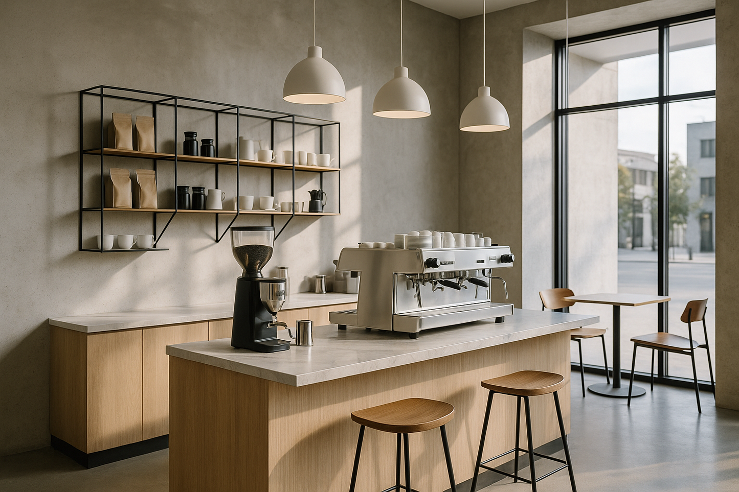 coffee shop that is modern and editorial style